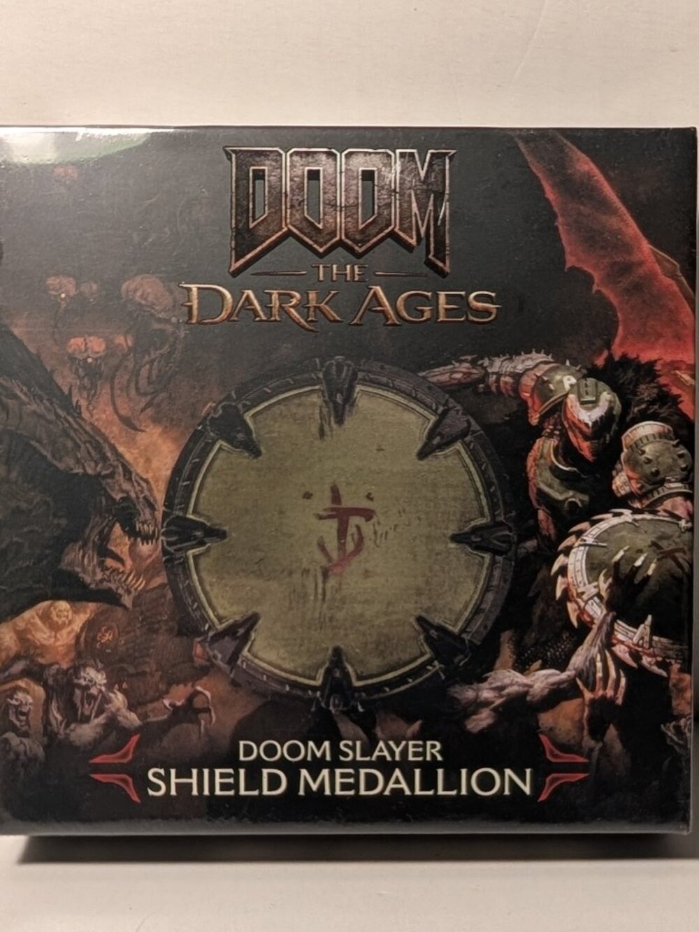 Doom The Dark Ages Slayer Shield Medallion Official Bethesda Metal Figurine